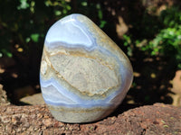 Polished Blue Lace Agate Geodes x 3 From Nsanje, Malawi