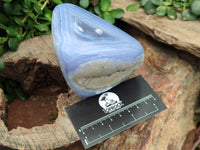 Polished Blue Lace Agate Geodes x 3 From Nsanje, Malawi