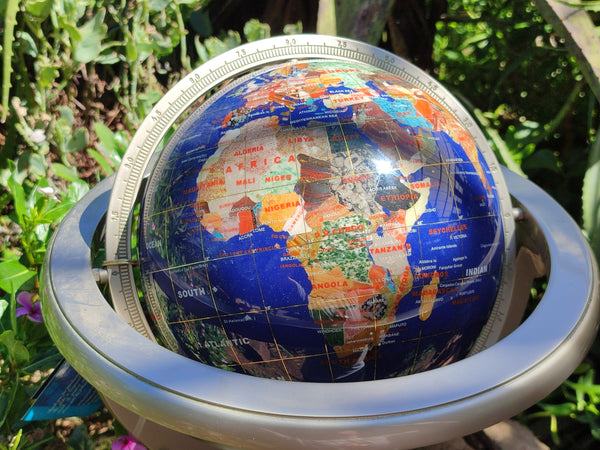 Polished Lapis Lazuli World Globe x 1 From China