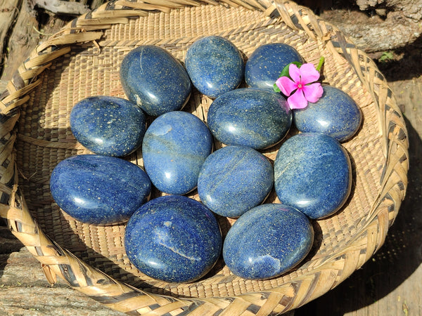 Polished Lazulite Palm Stones x 12 From Madagascar