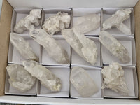 Natural Single Clear Quartz Crystals  x 12 From Mpika, Zambia - Toprock Gemstones and Minerals 