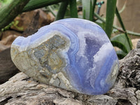 Polished Blue Lace Agate Geode Specimens  x 2 From Nsanje, Malawi - Toprock Gemstones and Minerals 