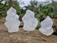 Polished Stunning Girasol Pearl Quartz Flames  x 3 From Madagascar - Toprock Gemstones and Minerals 