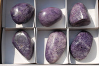 Polished Intense Rich Purple Lepidolite Gallets x 6 From Zimbabwe - TopRock