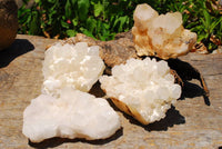 Natural Beautiful White Spikey Quartz Cluster Display Pieces  x 4 From Madagascar - TopRock