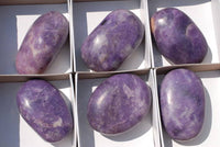 Polished Rich Purple Lepidolite Soap Bar Shaped Gallets x 6 From Zimbabwe - TopRock