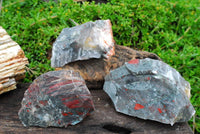 Natural Cobbed Bloodstone Specimens x 3 From Swaziland - TopRock