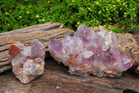 Natural Tangerine Amethyst Quartz Clusters x 2 From Mumbwe, Zambia - TopRock