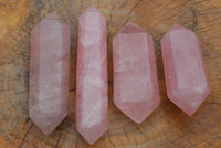 Polished Gemmy Double Terminated Rose Quartz Crystals x 4 From Ambatondrazaka, Madagascar - TopRock