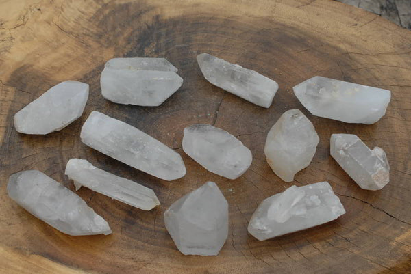 Natural Semi Polished & Unpolished Quartz Crystals  x 12 From Madagascar - TopRock