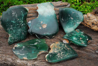 Polished Mtorolite Emerald Chrome Chrysoprase Plates x 6 From Mutorashanga, Zimbabwe - TopRock