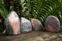 Polished Labradorite Standing Free Forms With Intense Blue & Gold Flash x 4 From Sakoany, Madagascar - TopRock