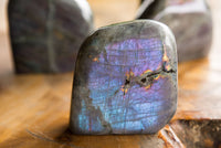 Polished Labradorite Standing Free Forms With Intense Blue & Gold Flash x 4 From Sakoany, Madagascar - TopRock