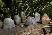 Polished Rare Purple Sunset Labradorite Standing Free Forms  x 6 From Sakoany, Madagascar - TopRock