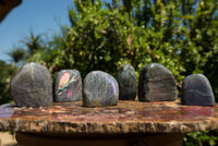 Polished Rare Purple Sunset Labradorite Standing Free Forms  x 6 From Sakoany, Madagascar - TopRock