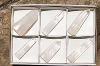 Polished Clear Quartz Crystal Points x 6 From Madagascar - TopRock