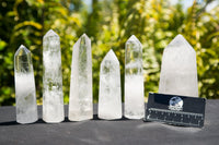 Polished Clear Quartz Crystal Points x 6 From Madagascar - TopRock