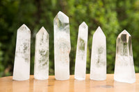 Polished Clear Quartz Crystal Points x 6 From Madagascar - TopRock