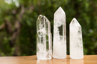 Polished Clear Quartz Crystal Points x 6 From Madagascar - TopRock