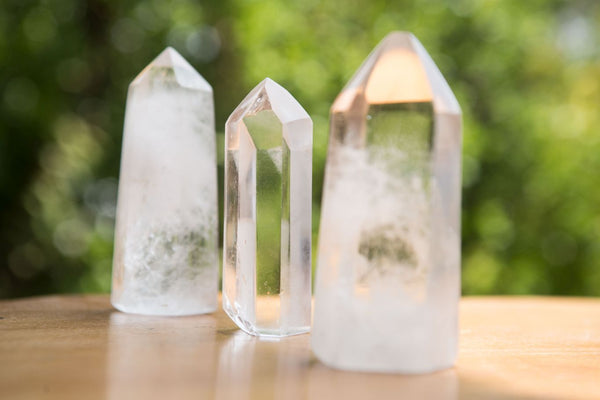 Polished Clear Quartz Crystal Points x 12 From Madagascar - TopRock