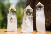 Polished Clear Quartz Crystal Points x 12 From Madagascar - TopRock