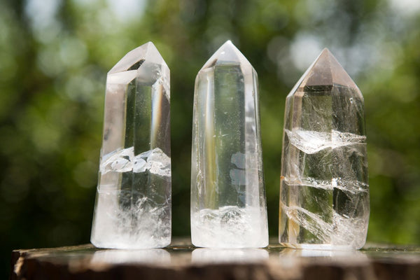 Polished Clear Quartz Crystal Points x 12 From Madagascar - TopRock