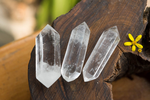 Polished Mini Double Terminated Clear Quartz Crystals x 35 From Madagascar - TopRock