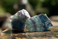 Natural Selected Cobbed Small Watermelon Fluorite Pieces - sold per 2 Kg - From Uis, Namibia - TopRock