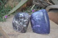 Polished Lepidolite Standing Free Forms  x 2 From Zimbabwe