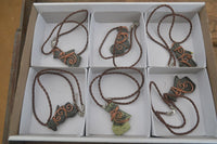 Polished Copper Wire Wrapped Leopard Stone Eagle Pendants  x 6 From Zimbabwe