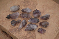 Natural Window Amethyst Crystal Specimens  x 12 From Chiredzi, Zimbabwe