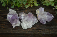 Natural Jacaranda Amethyst Clusters  x 3 From Mumbwa, Zambia - Toprock Gemstones and Minerals 