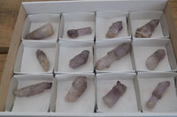 Natural Single Window Amethyst Crystals  x 12 From Chiredzi, Zimbabwe