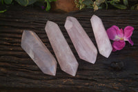 Polished Double Terminated Pink Rose Quartz Points  x 4 From Ambatondrazaka, Madagascar - TopRock