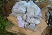 Natural Medium Purple Stichtite & Green Serpentine Cobbed Pieces  - Sold per 2 kg (10-14 pieces) - From Barberton, South Africa - TopRock