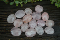 Polished Gemmy Pink Rose Quartz Palm Stones  x 20 From Madagascar - Toprock Gemstones and Minerals 