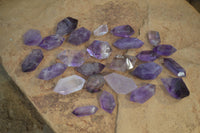 Polished Small Window Amethyst Points x 35 From Madagascar