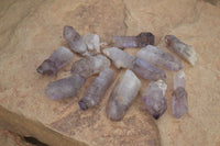 Natural Single Window Amethyst Crystals  x 12 From Chiredzi, Zimbabwe