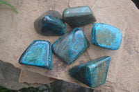 Polished Blue Shattuckite Free Forms  x 6 From Kaokoveld, Namibia - Toprock Gemstones and Minerals 