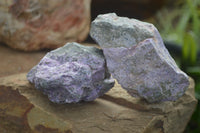 Natural Medium Purple Stichtite & Green Serpentine Cobbed Pieces  - Sold per 2 kg (10-14 pieces) - From Barberton, South Africa - TopRock