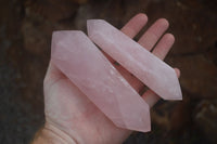 Polished Double Terminated Pink Rose Quartz Points  x 4 From Ambatondrazaka, Madagascar - TopRock