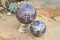 Polished Purple Mica Lepidolite Spheres  x 4 From Madagascar - TopRock