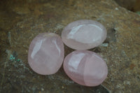 Polished Gemmy Pink Rose Quartz Palm Stones  x 20 From Madagascar - Toprock Gemstones and Minerals 