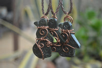 Polished Copper Wire Wrapped Leopard Stone Eagle Pendants  x 6 From Zimbabwe