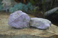 Natural Medium Purple Stichtite & Green Serpentine Cobbed Pieces  - Sold per 2 kg (10-14 pieces) - From Barberton, South Africa - TopRock