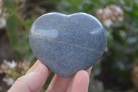 Polished  Blue Lazulite Hearts  x 6 From Madagascar