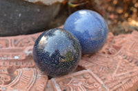 Polished Solid Blue Stunning Lazulite Spheres  x 4 From Ambatfinhandrana, Madagascar - TopRock