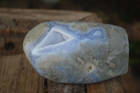 Polished Blue Lace Agate Standing Free Form  x 1 From Nsanje, Malawi - Toprock Gemstones and Minerals 