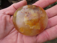 Polished Bright Red/ Orange Medium Sized Carnelian Palm Stones / Gallets - sold per kg - From Madagascar - TopRock