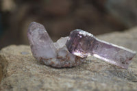 Natural Single Window Amethyst Crystals  x 12 From Chiredzi, Zimbabwe